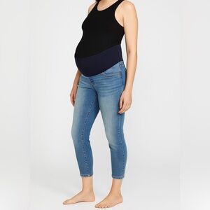 Isabel‎ Maternity Skinny Crop Jeans Medium Wash Size 4 Over-Belly Panel
